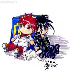 Daisuke, Dark und wizz als Plüschtiere