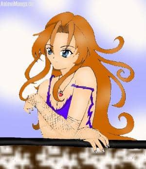 Mädchen mit viel Wind im Haar colo