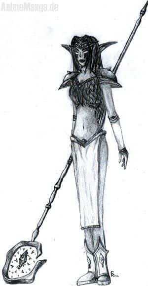 Eine Nachtelfe im Manga Styl