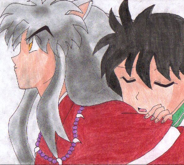 Kagome im Tiefschlaf auf Inus Rücken *wie süüüß*