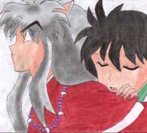 Kagome im Tiefschlaf auf Inus Rücken *wie süüüß*