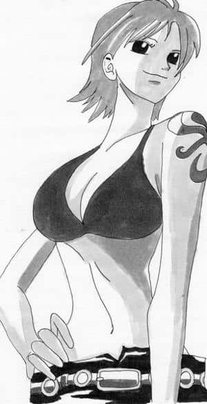 Nami in schwarz weiß^^
