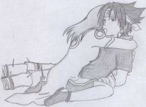 Sakura hugs Sasuke