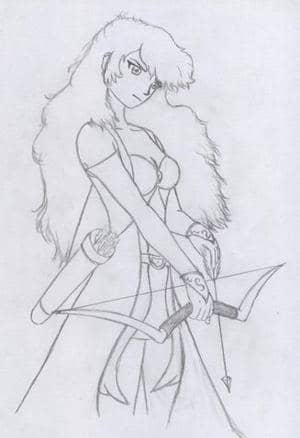 Amazone mit Bogen SW