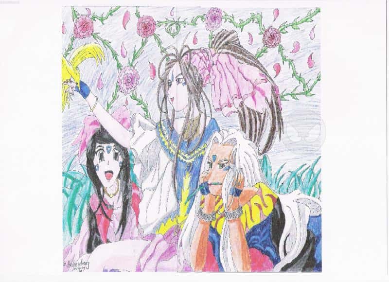 Ein Sommertag im Freihen mit Belldandy, Skuld und Urd (ich hoffe mal, die Namen sind richtig geschrieben ^.^)