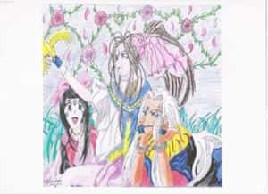 Ein Sommertag im Freihen mit Belldandy, Skuld und Urd (ich hoffe mal, die Namen sind richtig geschrieben ^.^)