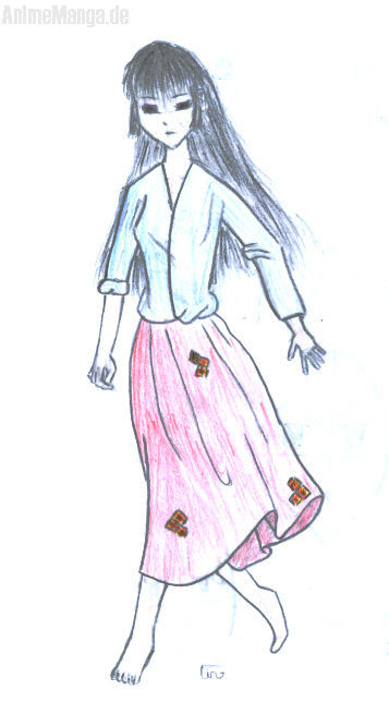 Sango mit fliegendem Rock