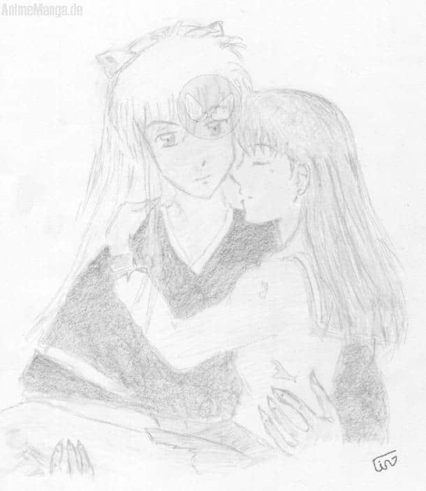 Inu trägt die verletzte Kagome