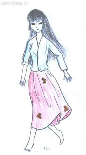 Sango mit fliegendem Rock