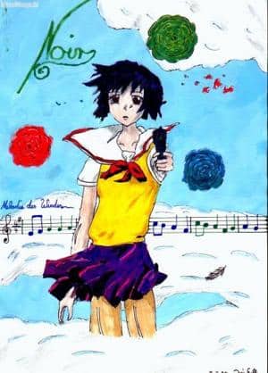 mein 1. Bild mit Filzstiften, Wasserfarbe, Buntstiften und von Noir ^-^