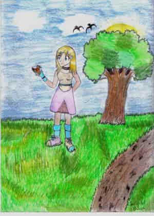 Mädchen mit Piepmatz