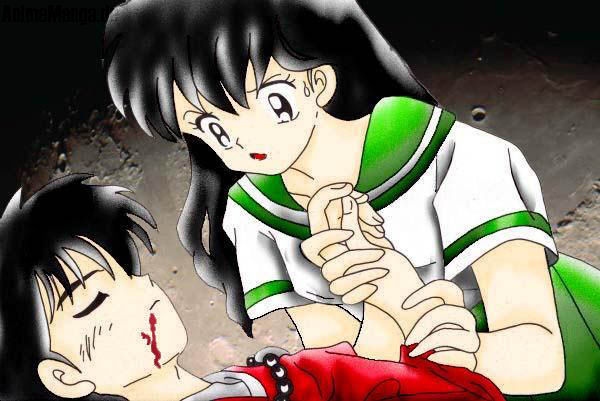 Kangome holding Inus hand! ( Outlines von MiniBohne)