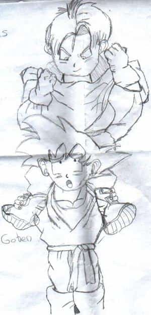 Trunks und Son Goten alias Mighty Mask
