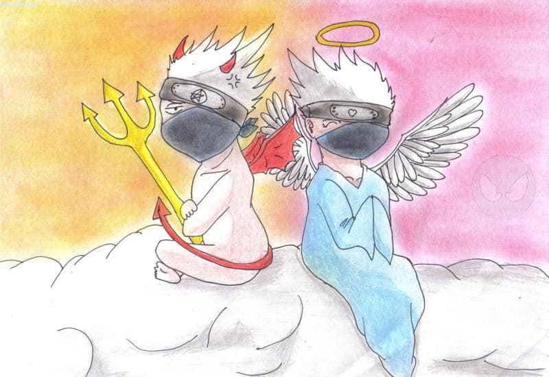 kakashi-evil side and good side~chibi