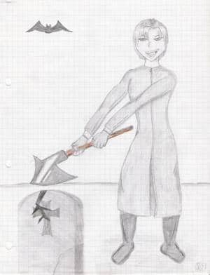 Vampir zerkloppt Grabstein