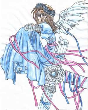 Marron auf dem Kreuz in Blau