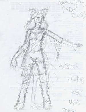 Glamour Katze SKizze