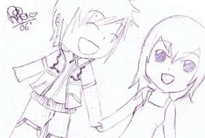Chibi Naminé und Roxas