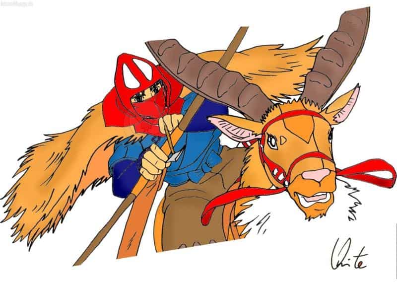 Ashitaka und Jakul in Farbe