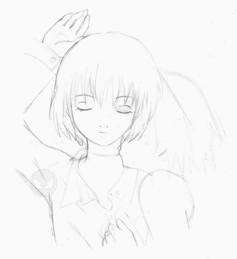 Sasori & Sakura (Bleistiftzeichnung)