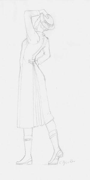 Black Coat - Bleistiftzeichnung