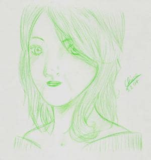 grüne Farbstift Kribbelei