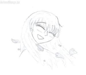 ein lachendes mädel mit offenen haaren