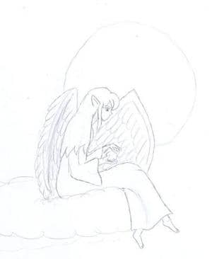 Eine elfe auf einer wolke