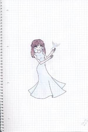 Noch ein Mädchen mit Vogel