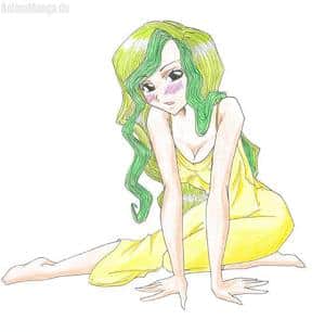 Mädchen mit grünen Haaren