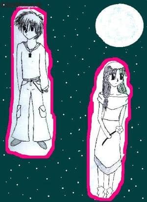 Junge+Mädel im Mondschein