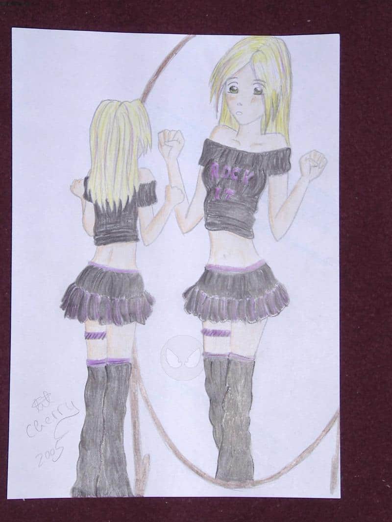 Mädchen vor dem Spiegel