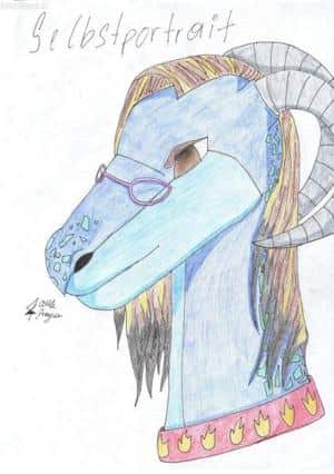 Selbstportrait Bunstift Colo