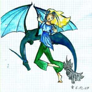 Crystal mit zwei Begleitern