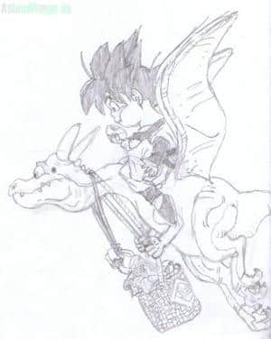 Goten auf Drache (farblos)
