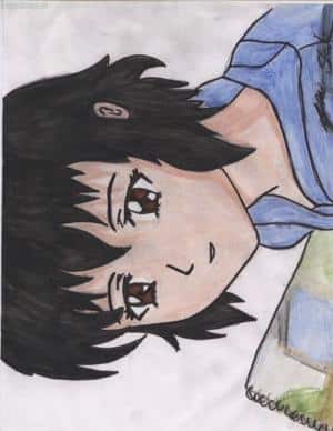 Kirika beim Zeichnen