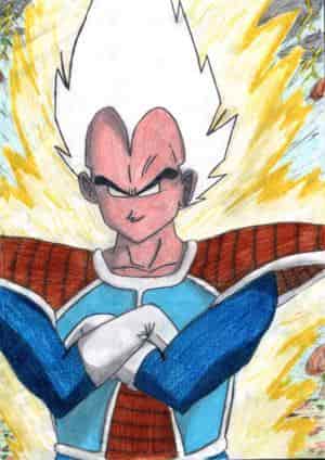Vegeta SSJ white hairs