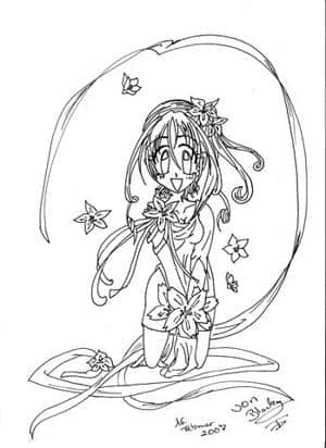 Blümlein^^ schleiflein und ein Mädchenlen XD