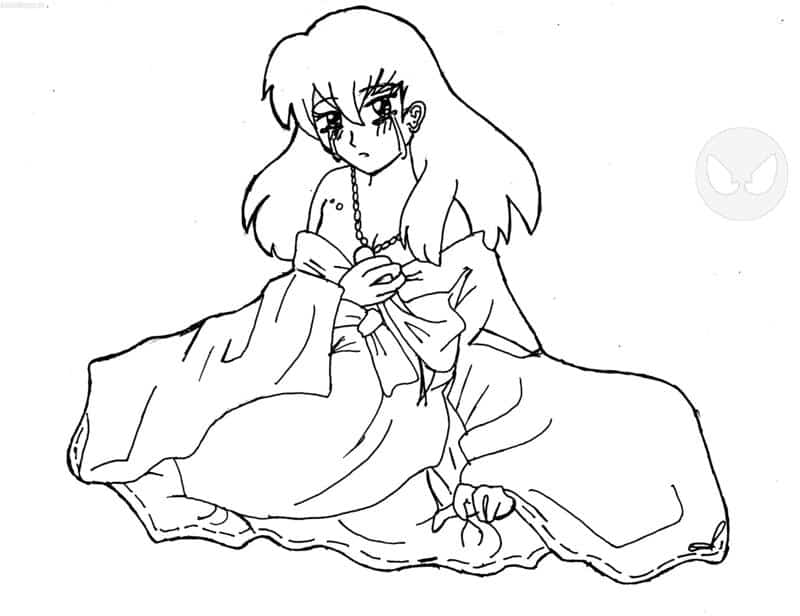 Kagome (weinend) mit Inuyashas klamotten^^