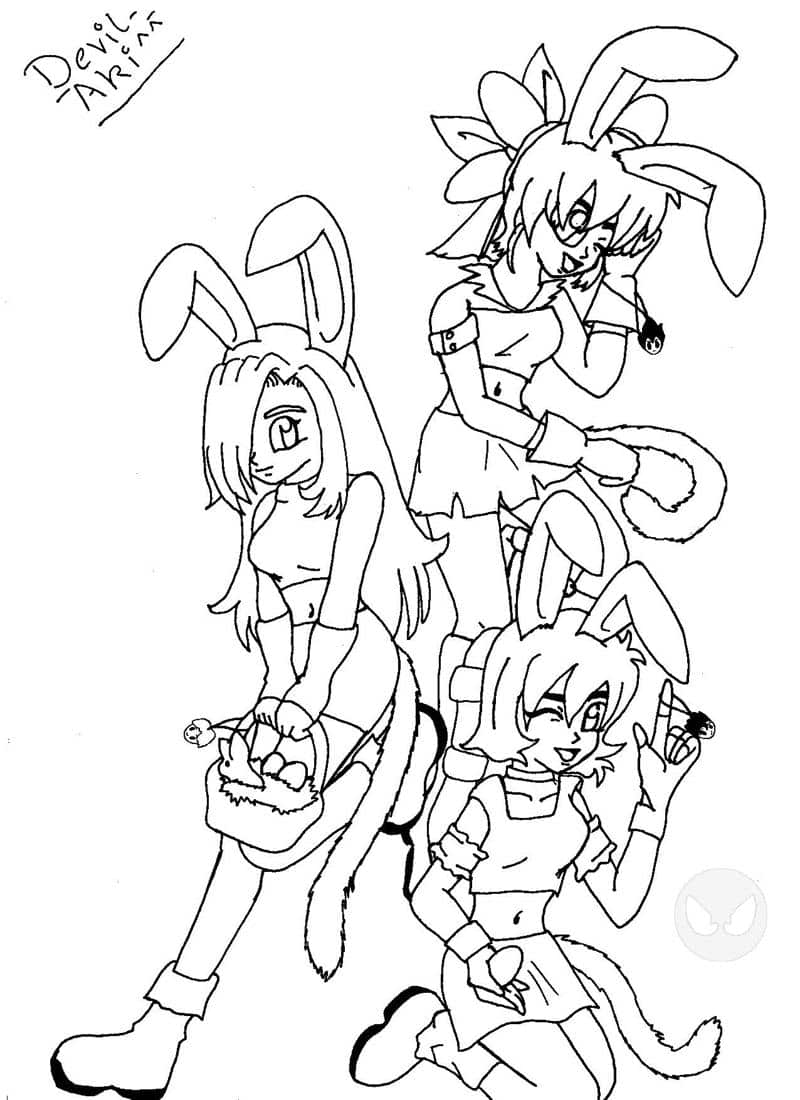 Siona, Akije und Tarka als Osterbunnys^^