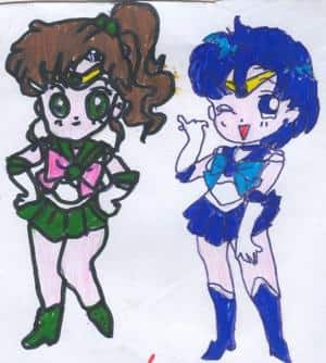 Sailor Jupiter und Sailor Merkur SD