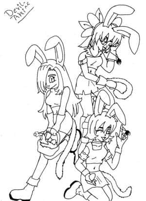 Siona, Akije und Tarka als Osterbunnys^^