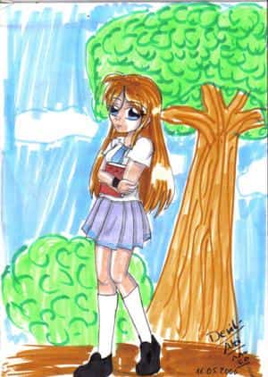 School Girl (odda au, das erste Copic Bild mit HG^^)