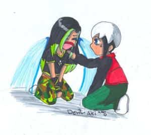 Criing Aki with Chaud (chibis)