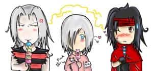 sephi, kadaj and vin eating ice cream