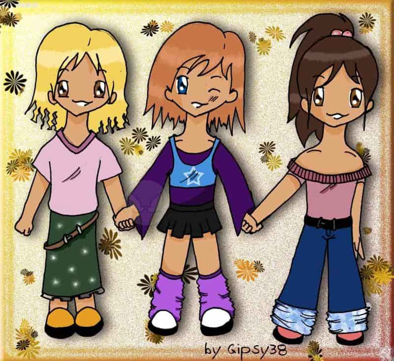 inuka93, Gipsy38 (ich) und KagomeUndMaiFan als Chibis