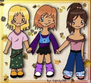 inuka93, Gipsy38 (ich) und KagomeUndMaiFan als Chibis