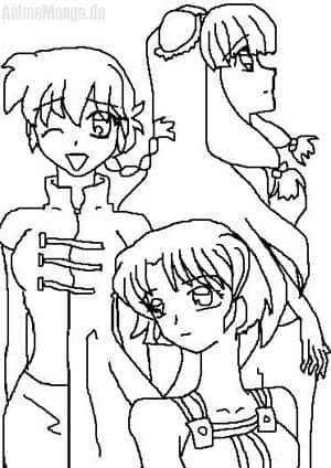 Akane, Ranma-chan und Shampoo mit komischen Kluften*g*