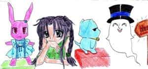 Meroko-hase,Mitsuki,Taku-Katze und Jonathan Colo