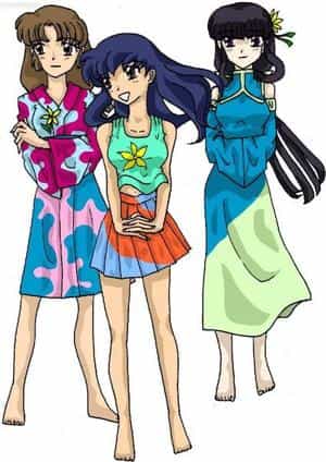 Sango, Kagome und Kikyo Colo